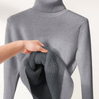 Elegant High-Neck Women's Sweater - Soft & Stretchy