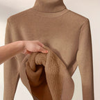 Elegant High-Neck Women's Sweater - Soft & Stretchy