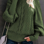 Chic High-Neck Knit Sweater for Women - Perfect for Spring & Fall