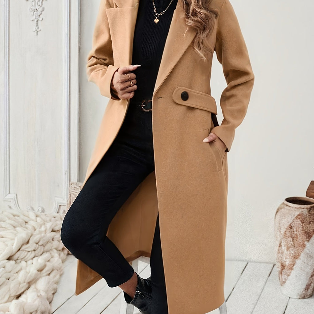 Elegant Women's H-Line Trench Coat with Adjustable Belt