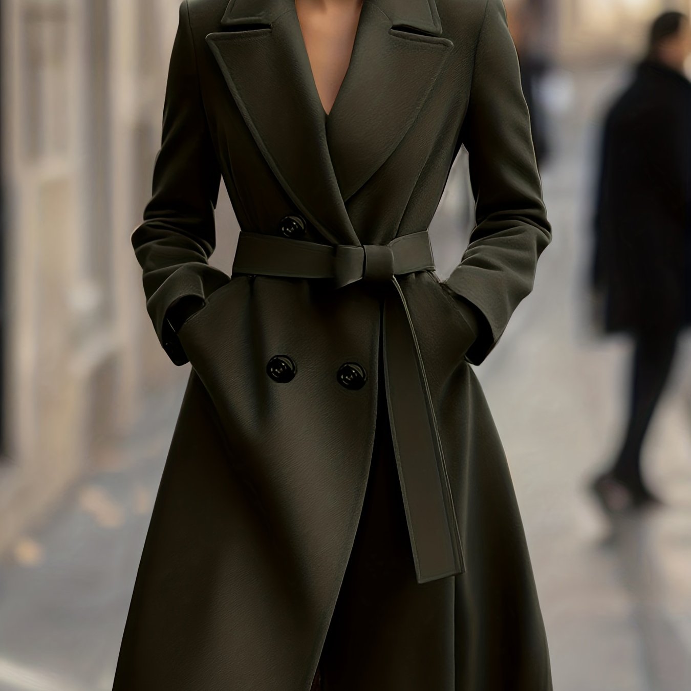 Elegant Tweed Long Coat with French Minimalist Charm