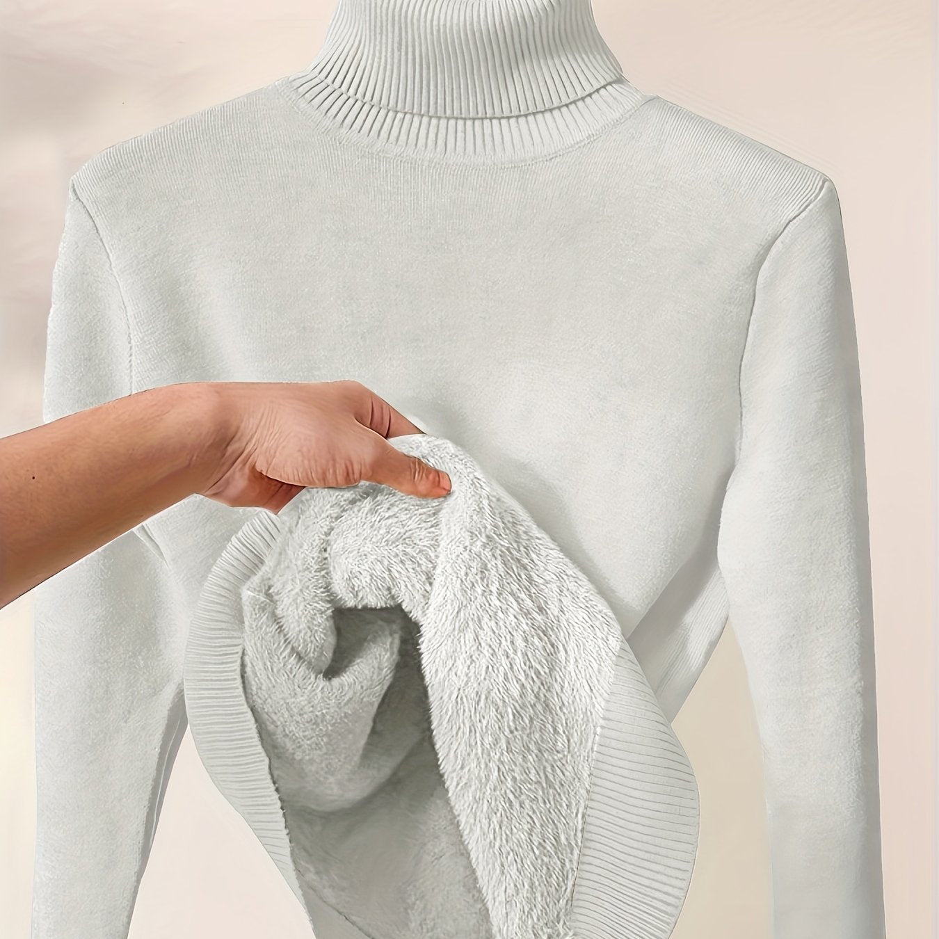 Elegant High-Neck Women's Sweater - Soft & Stretchy