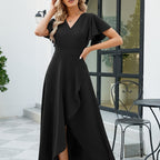 Chic Surplice V-Neck Tulip Hem Dress