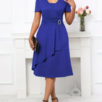 Elegant A-Line V-Neck Dress for Women
