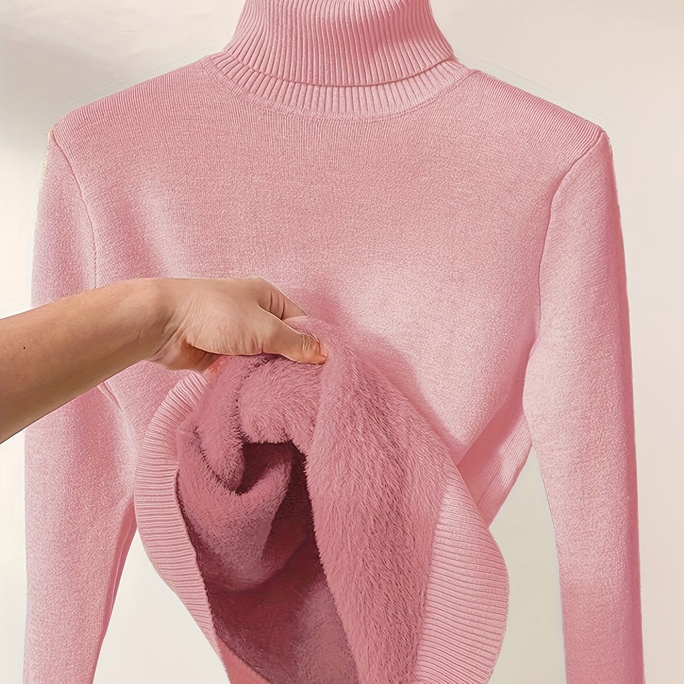 Elegant High-Neck Women's Sweater - Soft & Stretchy