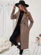 Casaco Trench Elegante Feminino H-Line - Roupa Exterior Formal e Diária, Casaco de Inverno Lavável à Máquina com Cinto Ajustável, Silhueta H Estruturada para Escritório, Festas, Looks Casuais - Roupa Feminina para Todas as Estações, Roupa de Festa, Design Sofisticado