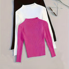 Elegant Ribbed High-Neck 3-Piece Set - Timeless Vintage Style