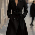 Elegant Tweed Long Coat with French Minimalist Charm