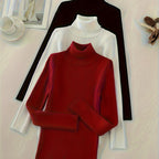 Elegant High-Neck Women's Sweater Set - 3 Pieces