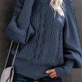 Chic High-Neck Knit Sweater for Women - Perfect for Spring & Fall