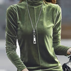 Velvety High-Neck Thermal Top - Elegance for Cold Seasons