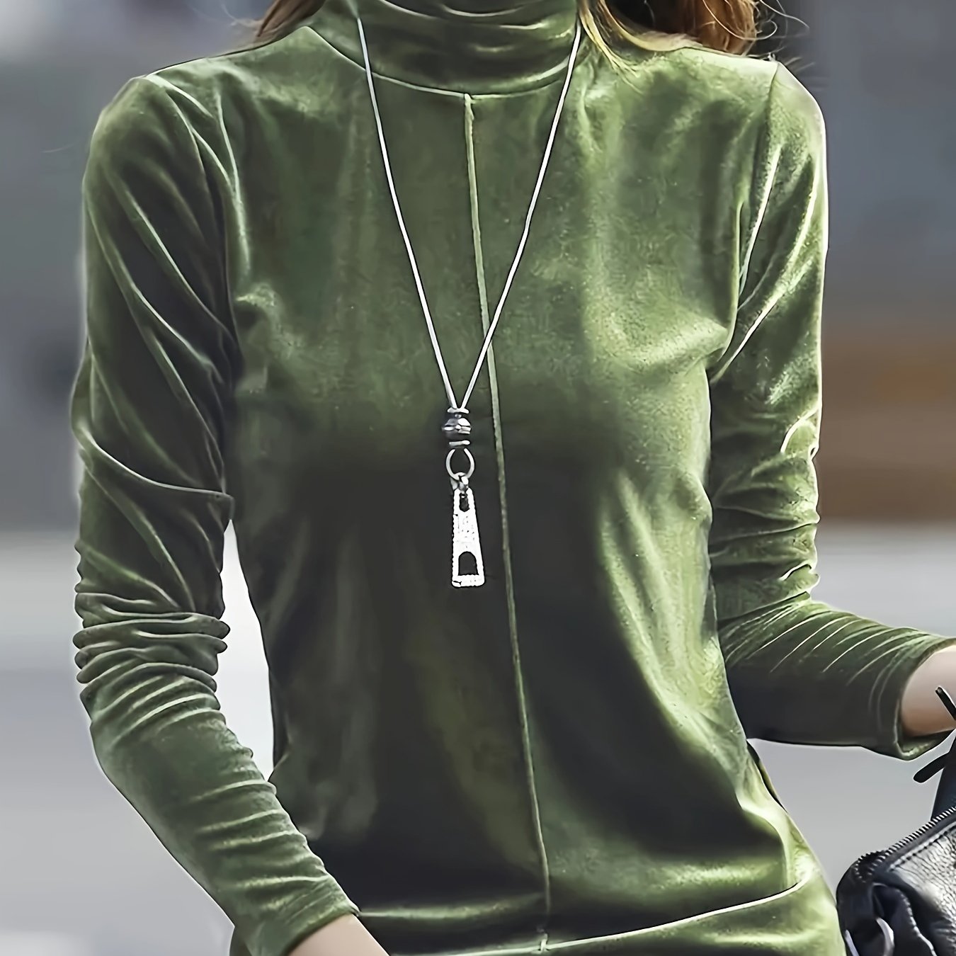 Velvety High-Neck Thermal Top - Elegance for Cold Seasons