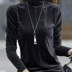 Velvety High-Neck Thermal Top - Elegance for Cold Seasons