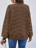 Blusa de Gola Redonda Casual Feminina com Manga Longa e Alta Elasticidade - Top de Outono/Inverno em Cor Sólida, Lavável na Máquina